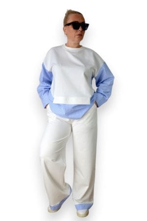 Pamučna Plus Size Trenerka bela