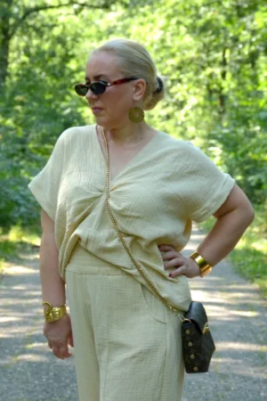 Bluza plus-size pamuk bez