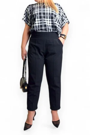 Pantalone plus-size cigaret crne