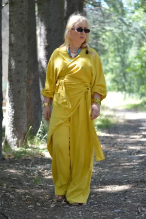 Pantalone i bluza plus-size GINA zute