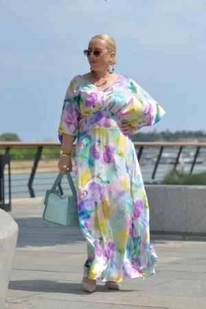 Haljina plus-size CARMEN saten