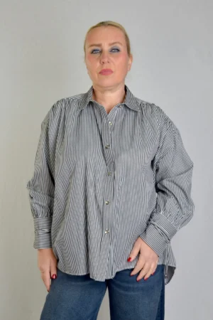 Prugasta košulja lora - crna