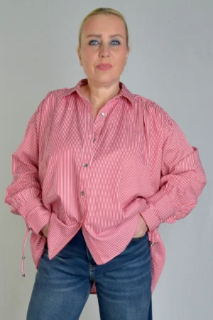 Prugasta košulja lora - crvena