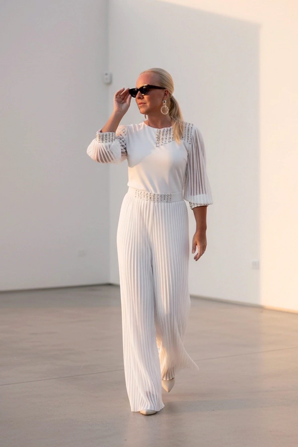 Kombinezon plus-size, beli, letnji