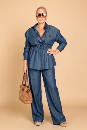 Komplet plus-size jeans (džins, teksas) teget