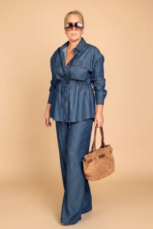 Komplet plus-size jeans (džins, teksas) teget