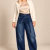 Pantalone plus-size jeans tamno-plave