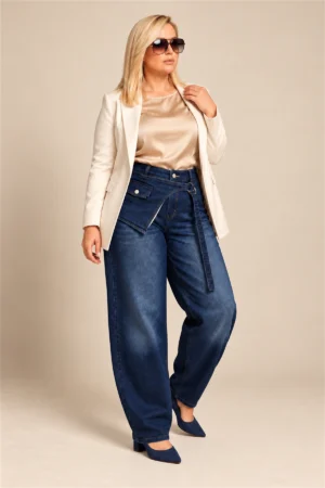 Pantalone plus-size jeans tamno-plave